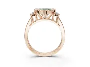 Heart-Shaped Halo Engagement Ring Setting for a Fancy Green Lab-Grown Diamond | Graduated Channel Band | Rose Gold