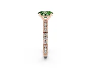Oval Vintage Pavé Engagement Ring Setting for a Fancy Green Lab-Grown Diamond | Rose Gold