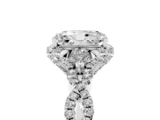 Radiant Cut Milgrain Halo Engagement Ring Setting | Graduated Shoulders | White Gold