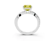 Asscher Cut Twist Engagement Ring Setting for a Fancy Yellow Lab-Grown Diamond | White Gold