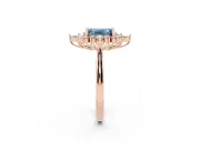 Emerald Cut Engagement Ring Setting for a Fancy Blue Lab-Grown Diamond | Rose Gold - Design NV-24790