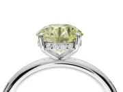 Round Hidden Halo Ring Setting for a Fancy Yellow Lab-Grown Diamond | Platinum