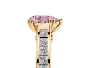 Pear-Shaped Channel Engagement Ring Setting for a Fancy Pink Lab-Grown Diamond | Yellow Gold - Design NV-24671