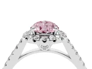 Pear-Shaped Raised Halo Engagement Ring Setting for a Fancy Pink Lab-Grown Diamond | Platinum
