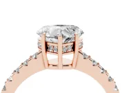 Heart-Shaped Hidden Halo Solitaire Engagement Ring Setting | Shared Prong Band | Rose Gold
