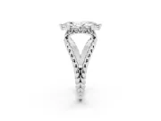 Marquise Rope Split Shank Engagement Ring Setting | Accented Head | White Gold