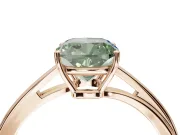 Cushion Cut Bypass Solitaire Engagement Ring Setting for a Fancy Green Lab-Grown Diamond | Rose Gold