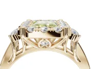 Radiant Cut Halo Engagement Ring Setting for a Fancy Yellow Lab-Grown Diamond | Graduated Channel Band | Yellow Gold