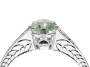 Pear-Shaped Split Shank Pavé Engagement Ring Setting for a Fancy Green Lab-Grown Diamond | Platinum