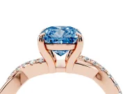 Cushion Cut Twist Engagement Ring Setting for a Fancy Blue Lab-Grown Diamond | Rose Gold