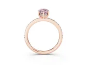 Fancy Pink Marquise Cut Diamond Pavé Band Ring Set in Rose gold with Prong-Set Center Stone