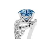 Round Bypass Engagement Ring Setting for a Fancy Blue Lab-Grown Diamond | Sterling Silver