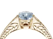 Pear-Shaped Split Shank Pavé Engagement Ring Setting for a Fancy Blue Lab-Grown Diamond | Yellow Gold