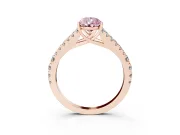 Pear-Shaped Graduated Split Shank Engagement Ring Setting for a Fancy Pink Lab-Grown Diamond | Rose Gold