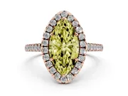 Marquise Raised Halo Engagement Ring Setting for a Fancy Yellow Lab-Grown Diamond | Rose Gold