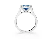 Round Claw Corner Halo Engagement Ring Setting for a Fancy Blue Lab-Grown Diamond | Slim Plain Band | Sterling Silver