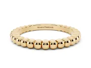 Round Diamond Beaded Eternity Band Set in Yellow gold with Bezel Setting
