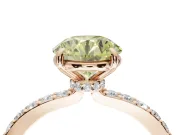 Round Hidden Halo Engagement Ring Setting for a Fancy Yellow Lab-Grown Diamond | Pavé Band | Rose Gold