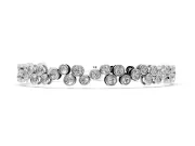 Round Lab-Grown Diamond Staggered Bezel Cluster Tennis Bracelet | Two-Level Line | White Gold
