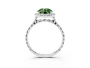 Round Rope Halo Engagement Ring Setting for a Fancy Green Lab-Grown Diamond | Sterling Silver