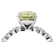 Radiant Cut Pavé Solitaire Engagement Ring Setting for a Fancy Yellow Lab-Grown Diamond | Alternating Accents | Platinum