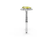 Pear-Shaped Halo Engagement Ring Setting for a Fancy Yellow Lab-Grown Diamond | Pave Shoulders | White Gold