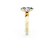 Marquise Knife-Edge Engagement Ring Setting for a Fancy Blue Lab-Grown Diamond | Yellow Gold