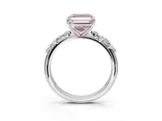 Asscher Cut Graduated Solitaire Engagement Ring Setting for a Fancy Pink Lab-Grown Diamond | Platinum