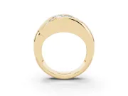 Princess Cut Diamond Channel-Set Crossover Ring Set in Yellow gold