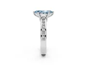 Marquise Channel Set Solitaire Engagement Ring Setting for a Fancy Blue Lab-Grown Diamond | Princess Channel | Platinum