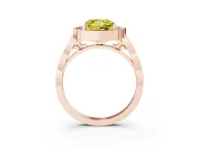 Princess Cut Vintage Scalloped Halo Engagement Ring Setting for a Fancy Yellow Lab-Grown Diamond | Pave Band | Rose Gold