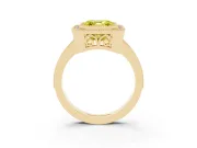 Asscher Cut Milgrain Halo Engagement Ring Setting for a Fancy Yellow Lab-Grown Diamond | Yellow Gold