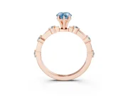 Pear-Shaped Bar Set Engagement Ring Setting for a Fancy Blue Lab-Grown Diamond | Rose Gold