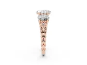 Oval Three Stone Engagement Ring Setting | Braided Band | Rose Gold
