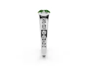 Cushion Cut Half Bezel Engagement Ring Setting for a Fancy Green Lab-Grown Diamond | Sterling Silver