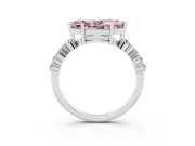 Marquise Scattered Accent Engagement Ring Setting for a Fancy Pink Lab-Grown Diamond | Platinum