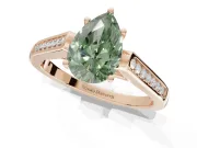 Pear-Shaped Engagement Ring Setting for a Fancy Green Lab-Grown Diamond | Rose Gold - Design NV-24597
