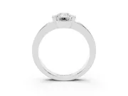 Emerald Cut Tension Style Engagement Ring Setting | Flush Set Accents | Sterling Silver