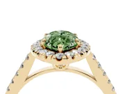 Marquise Raised Halo Engagement Ring Setting for a Fancy Green Lab-Grown Diamond | Yellow Gold