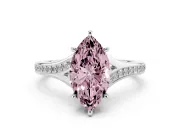 Marquise Pave Engagement Ring Setting for a Fancy Pink Lab-Grown Diamond | Sterling Silver - Design NV-24822