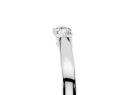 Round Diamond Three-Stone Tension Band Set in Silver with Prong Setting
