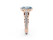 Marquise Graduated Engagement Ring Setting for a Fancy Blue Lab-Grown Diamond | Rose Gold