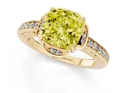Cushion Cut Floral Pavé Engagement Ring Setting for a Fancy Yellow Lab-Grown Diamond | Yellow Gold