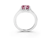 Asscher Cut Petal Halo Engagement Ring Setting for a Fancy Pink Lab-Grown Diamond | Platinum