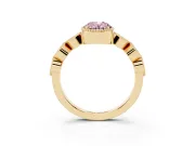 Oval Vintage Engagement Ring Setting for a Fancy Pink Lab-Grown Diamond | Yellow Gold