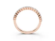 Round Lab-Grown Diamond Three Row Pave Promise Ring | Shared Prongs | Rose Gold