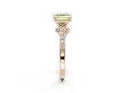 Asscher Cut Pavé Solitaire Engagement Ring Setting for a Fancy Yellow Lab-Grown Diamond | Crossover Gallery | Rose Gold