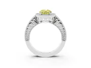 Oval Halo Engagement Ring Setting for a Fancy Yellow Lab-Grown Diamond | White Gold