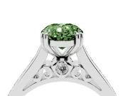 Oval Channel Engagement Ring Setting for a Fancy Green Lab-Grown Diamond | Sterling Silver - Design NV-24671