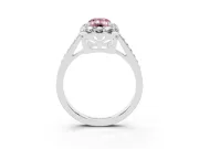 Emerald Cut Halo Engagement Ring Setting for a Fancy Pink Lab-Grown Diamond | Sterling Silver - Design NV-24739